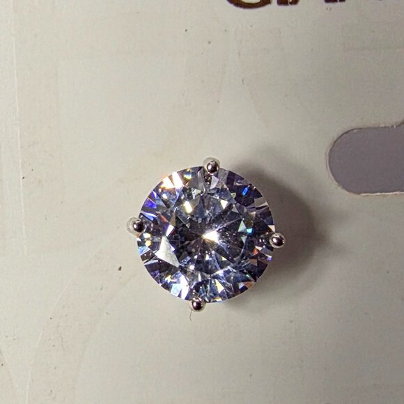 Giana Bernini CZ and Sterling Silver Stud Earrings - Picture 4 of 9